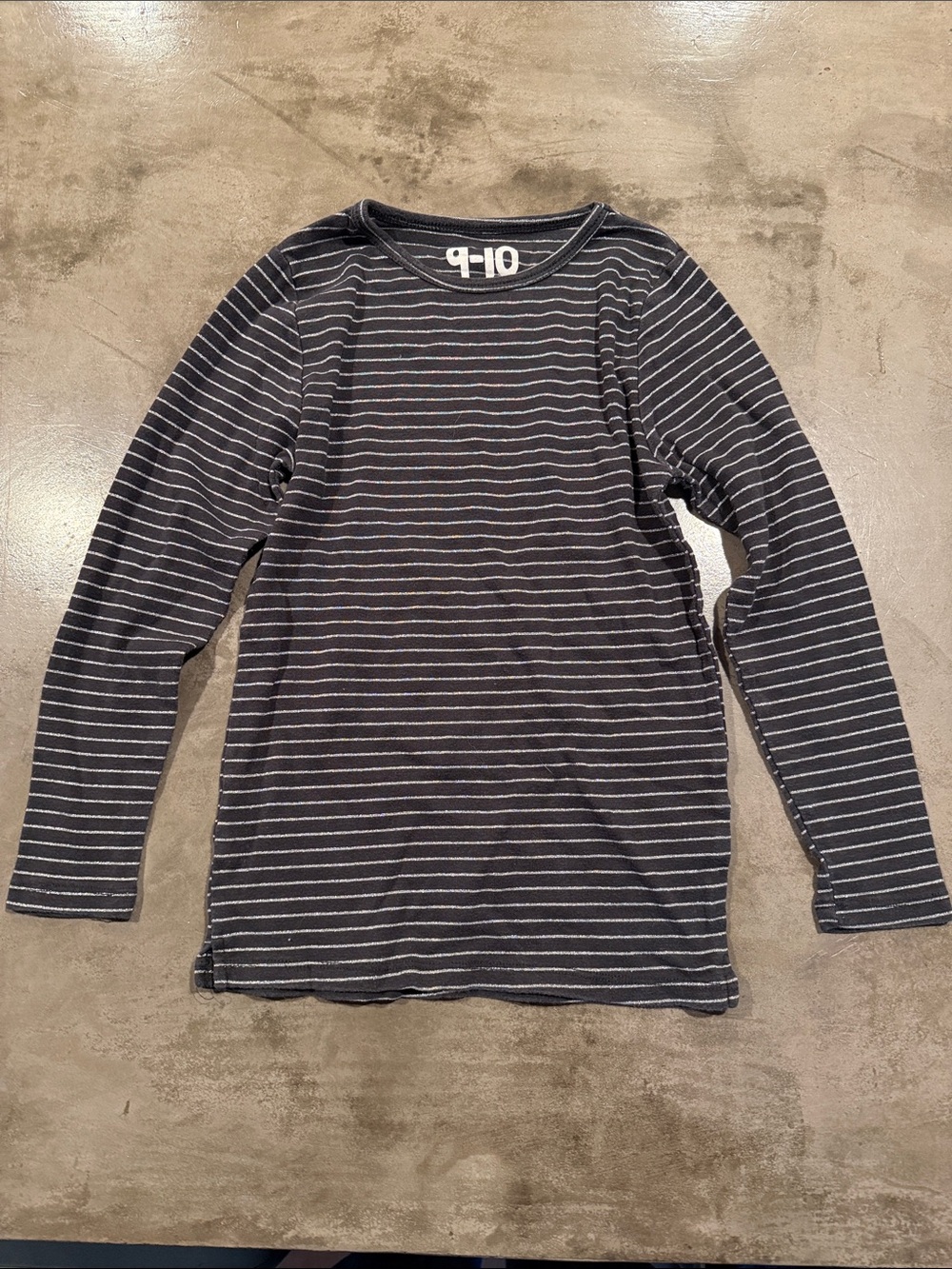 Kids Long Sleeve Striped Tee - Black/Gray - Brand: